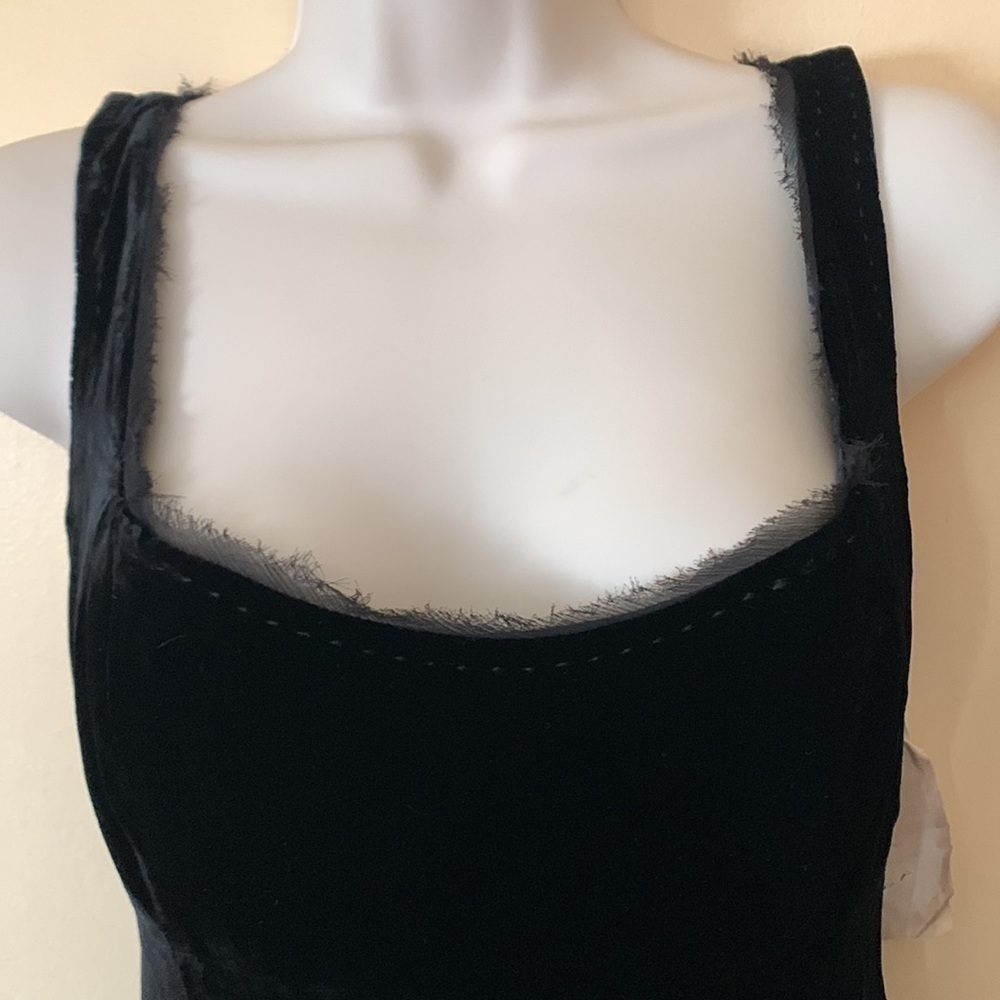 Tahari crushed black crushed velvet cocktail dress size 2 - Picture 2 of 10